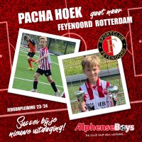 Pacha Hoek (2016) vertrekt naar Feyenoord Rotterdam